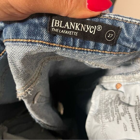 Blank NYC The Lafayette Jeans High Rise Wide Flare Straight Distressed- Size 27 - Picture 8 of 8